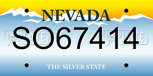 SO67414 Nevada License Plate