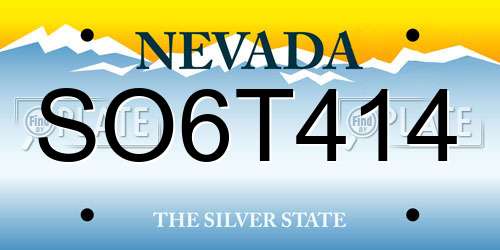 SO6T414 Nevada License Plate