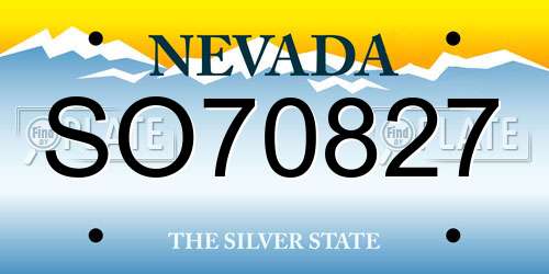 SO70827 Nevada License Plate