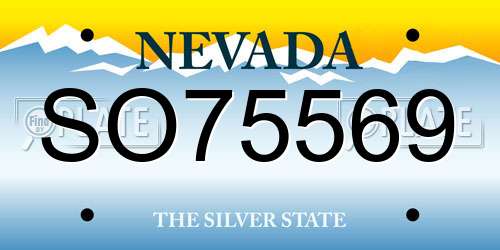 SO75569 Nevada License Plate