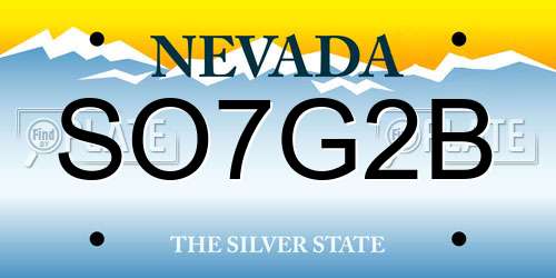 SO7G2B Nevada License Plate