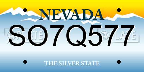 SO7Q577 Nevada License Plate