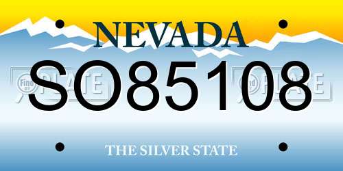 SO85108 Nevada License Plate