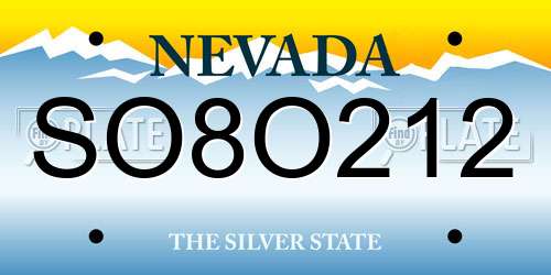 SO8O212 Nevada License Plate