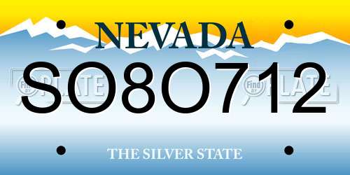 SO8O712 Nevada License Plate
