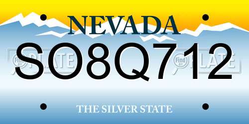 SO8Q712 Nevada License Plate