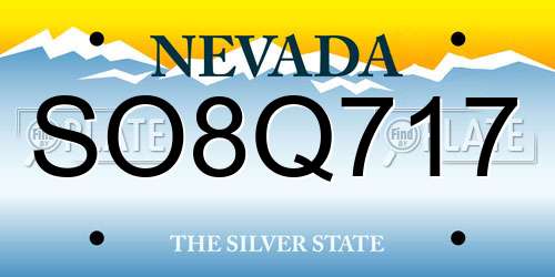 SO8Q717 Nevada License Plate