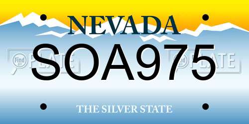 SOA975 Nevada License Plate