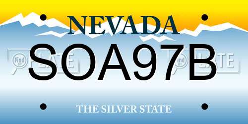 SOA97B Nevada License Plate