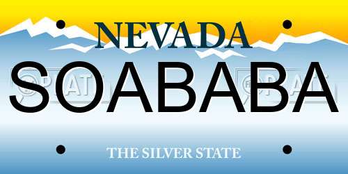 SOABABA Nevada License Plate