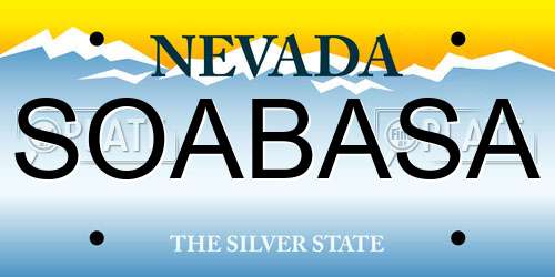 SOABASA Nevada License Plate