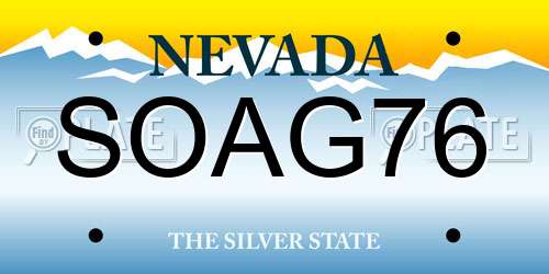 SOAG76 Nevada License Plate