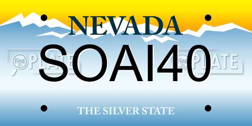 SOAI40 Nevada License Plate