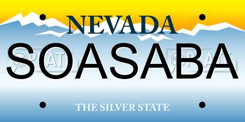 SOASABA Nevada License Plate