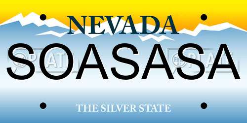 SOASASA Nevada License Plate