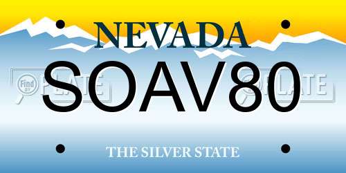 SOAV80 Nevada License Plate