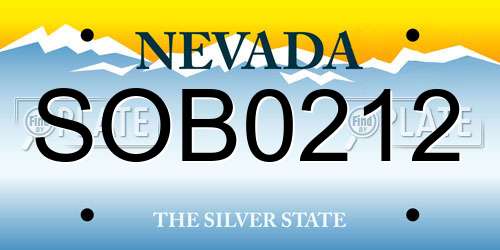 SOB0212 Nevada License Plate