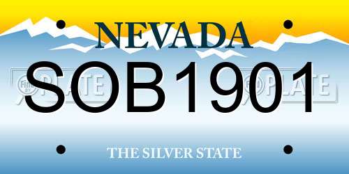 SOB1901 Nevada License Plate