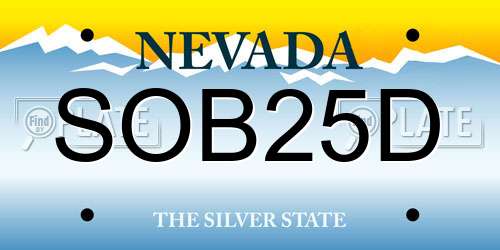 SOB25D Nevada License Plate