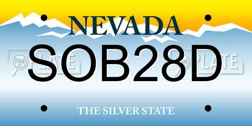 SOB28D Nevada License Plate