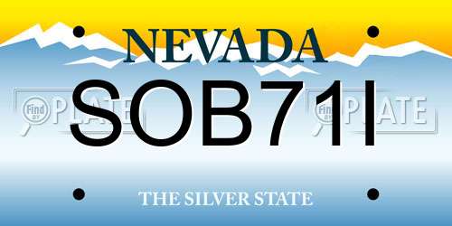 SOB71I Nevada License Plate