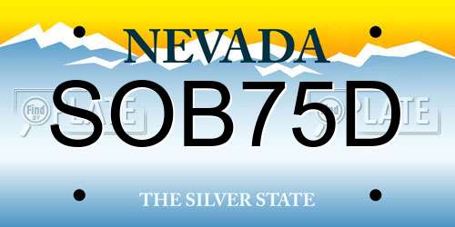 SOB75D Nevada License Plate