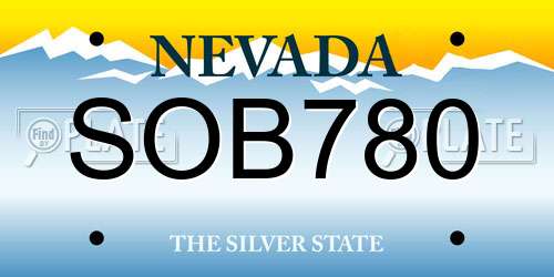 SOB780 Nevada License Plate