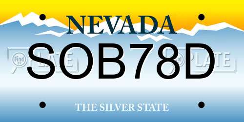 SOB78D Nevada License Plate
