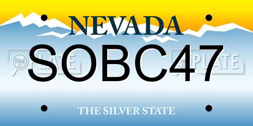 SOBC47 Nevada License Plate