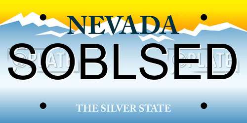 SOBLSED Nevada License Plate