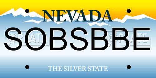 SOBSBBE Nevada License Plate