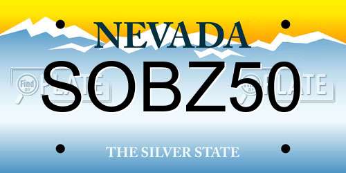 SOBZ50 Nevada License Plate