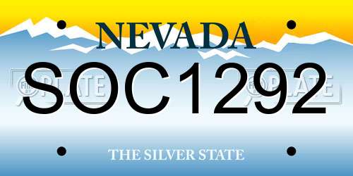 SOC1292 Nevada License Plate
