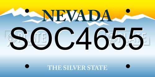 SOC4655 Nevada License Plate