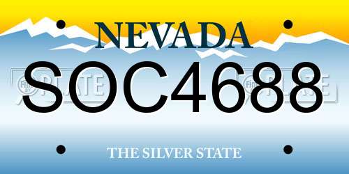 SOC4688 Nevada License Plate
