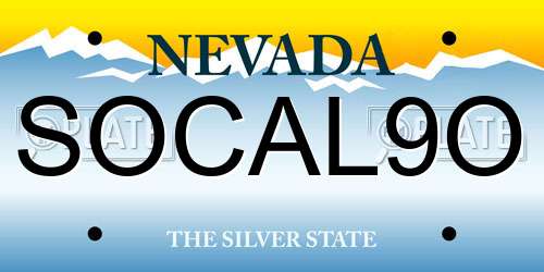SOCAL9O Nevada License Plate