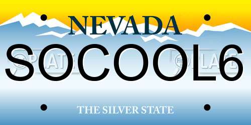 SOCOOL6 Nevada License Plate