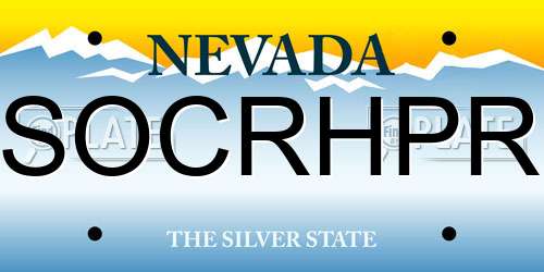 SOCRHPR Nevada License Plate