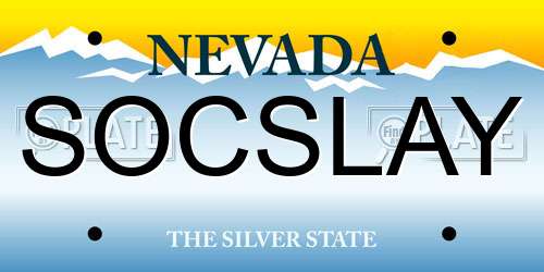 SOCSLAY Nevada License Plate