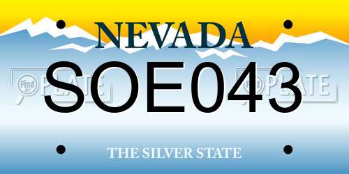 SOE043 Nevada License Plate