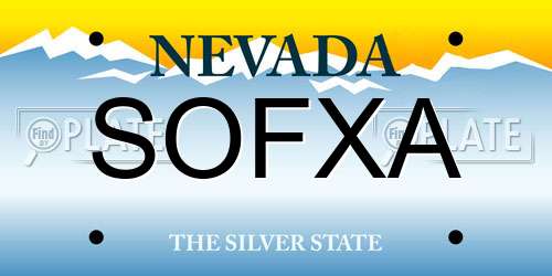 SOFXA Nevada License Plate