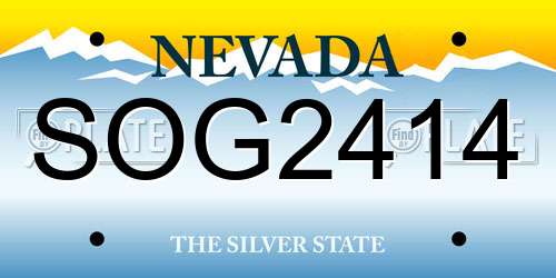 SOG2414 Nevada License Plate