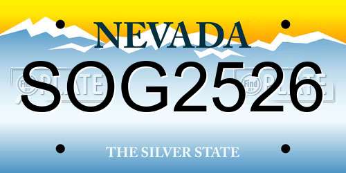 SOG2526 Nevada License Plate