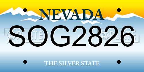 SOG2826 Nevada License Plate