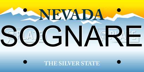 SOGNARE Nevada License Plate