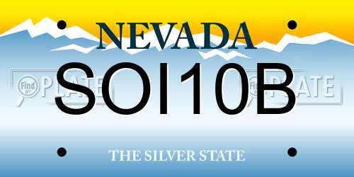 SOI10B Nevada License Plate
