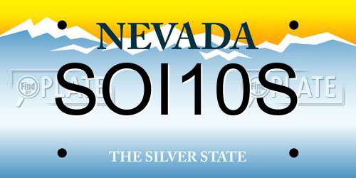 SOI10S Nevada License Plate