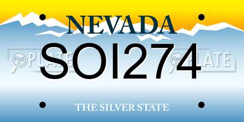SOI274 Nevada License Plate