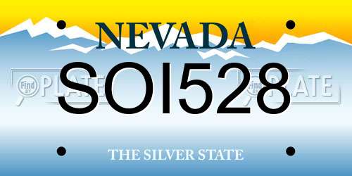 SOI528 Nevada License Plate