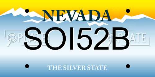 SOI52B Nevada License Plate